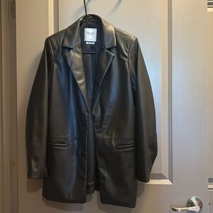 Vegan Leather Blazer
